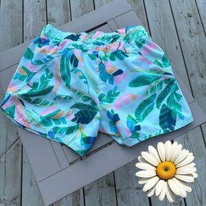 👛 2/$20 OLD NAVY Pull On Lightweight Leaf Motif Shorts with Panty